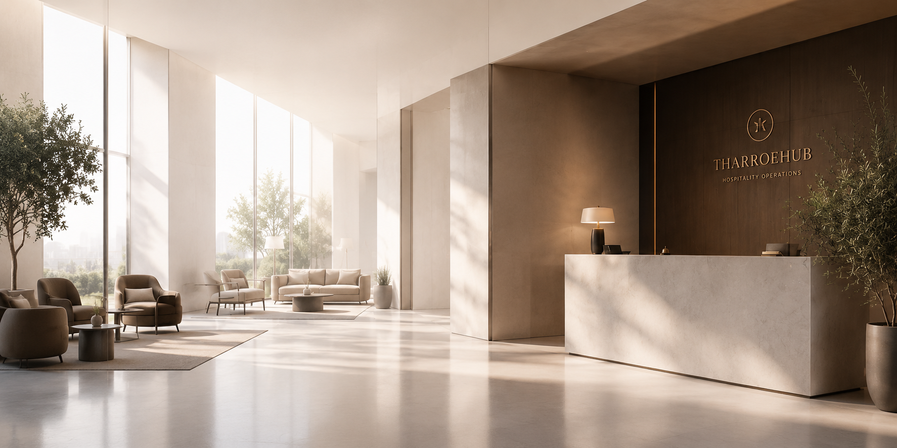 Luxury hotel lobby interior